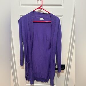 Bright purple open front duster cardigan! Excellent condition!